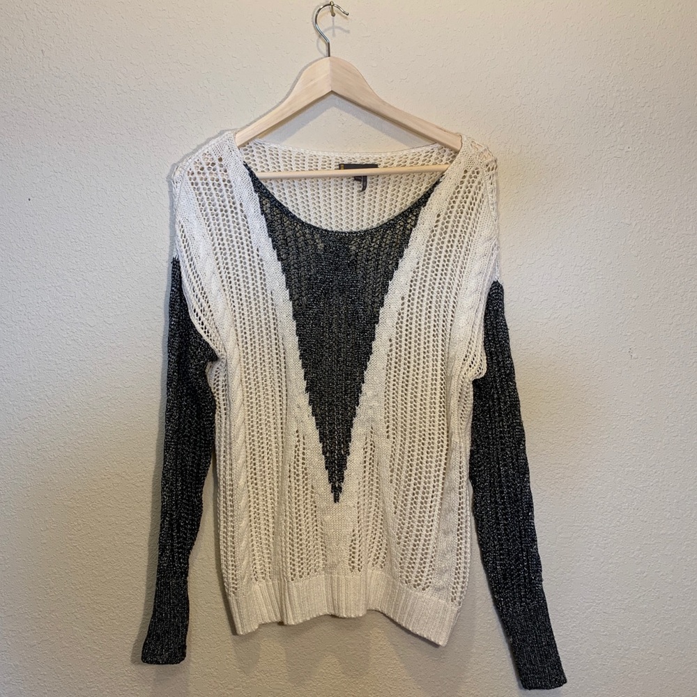 Shimmering Black White Sweater